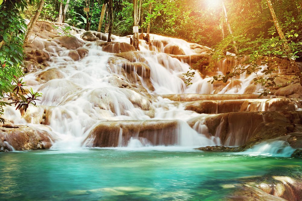 The famous Dunn's River Falls is a great place to cool off with a swim