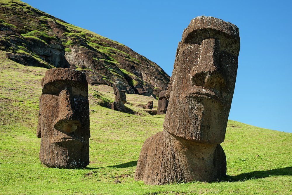 The eerily striking Moai sculptures are Easter Island's unmistakable signature