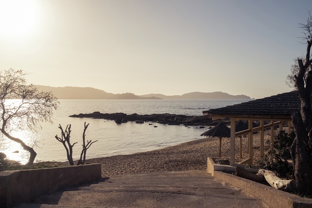 Arinella Beach with the island of Elba in the distance