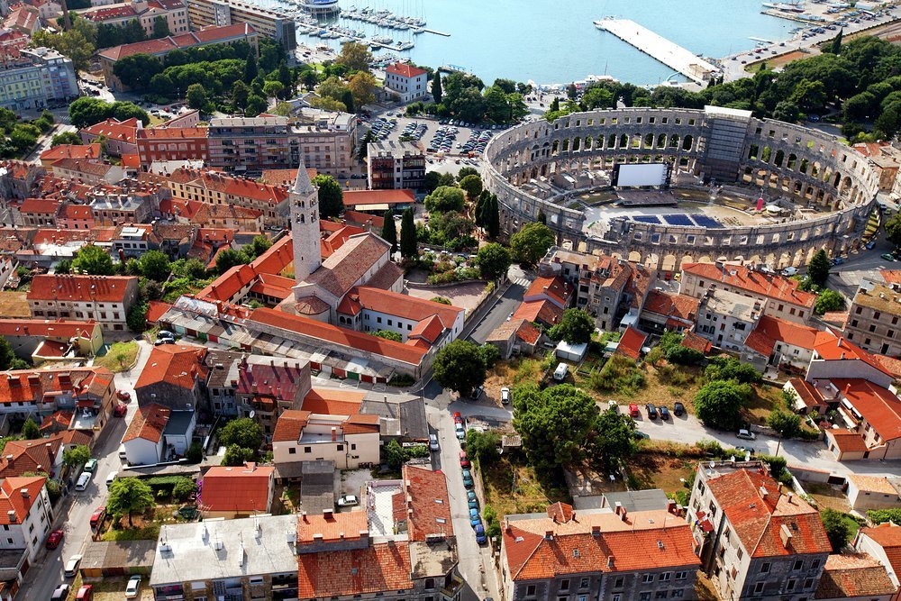Pula's Roman amphitheatre is now used for cultural events like concerts, ballets and film festivals