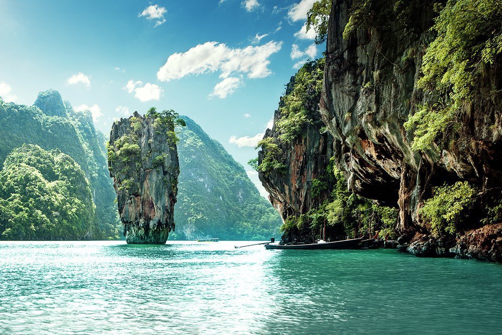 Koh Tapu, part of the Ao Phang Nga National Park, is better known as James Bond island having been one of the filming locations in the 1974 film, 'The man with the golden gun'