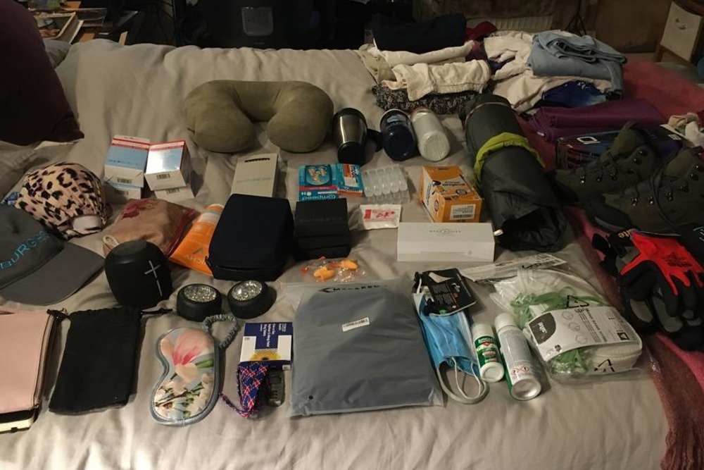 The kit list... Taking only the essentials - but that included a mattress, a medical kit and cash