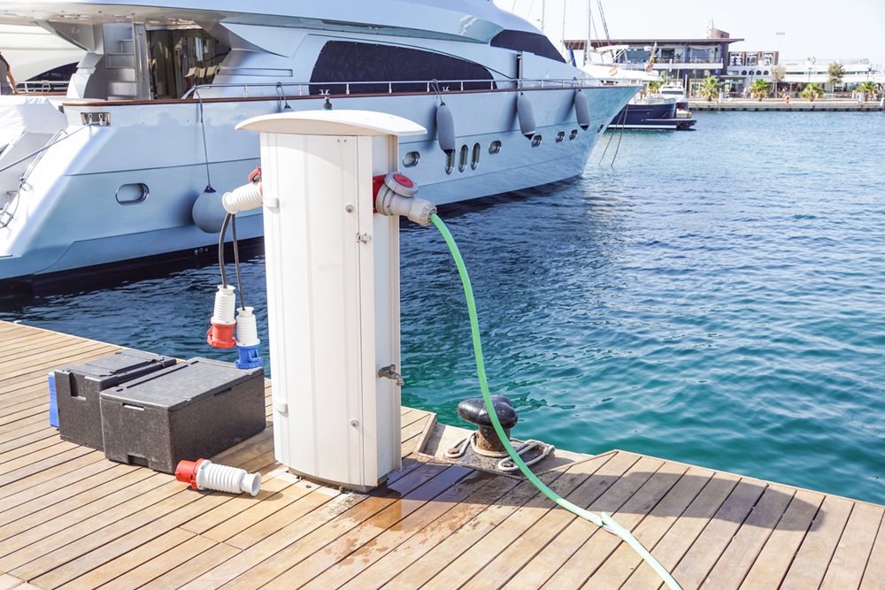 Many marinas are installing charging points for hybrid yachts