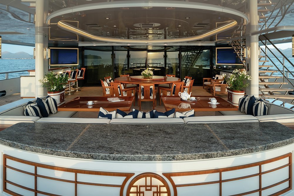 ALBATROSS The open-air dining area on the main deck aft- 