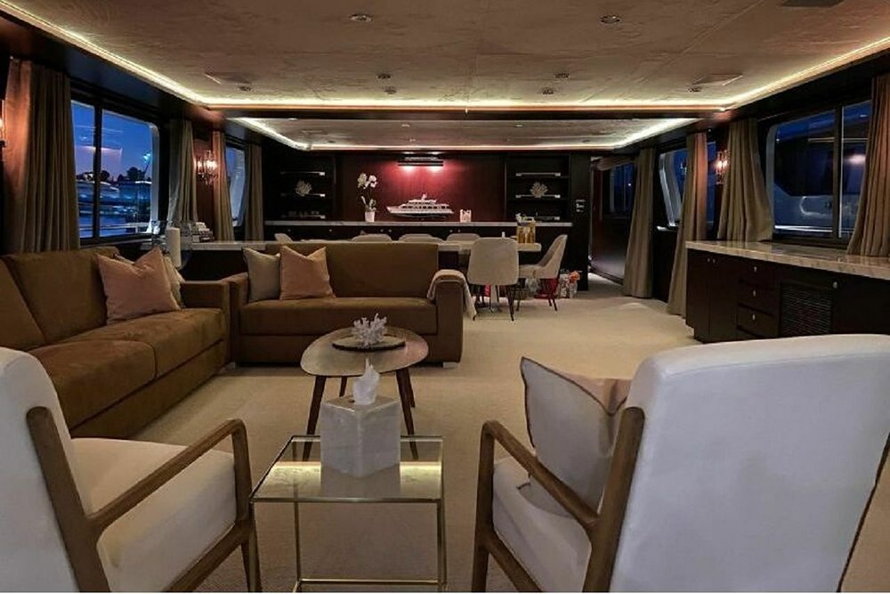 ATLAS - Looking forward in the earth-toned main saloon