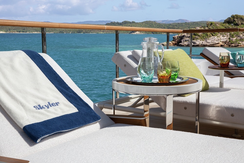 Every detail adds to SKYLER's brand, even the towels