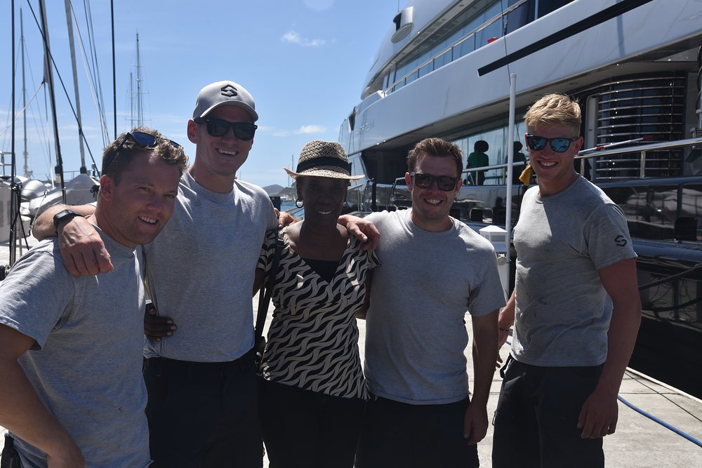 Deckhands Ben Watts, Ben Dobson, Rose Brooks, 2nd Officer Nick Clarke and Deckhand Toby Bond