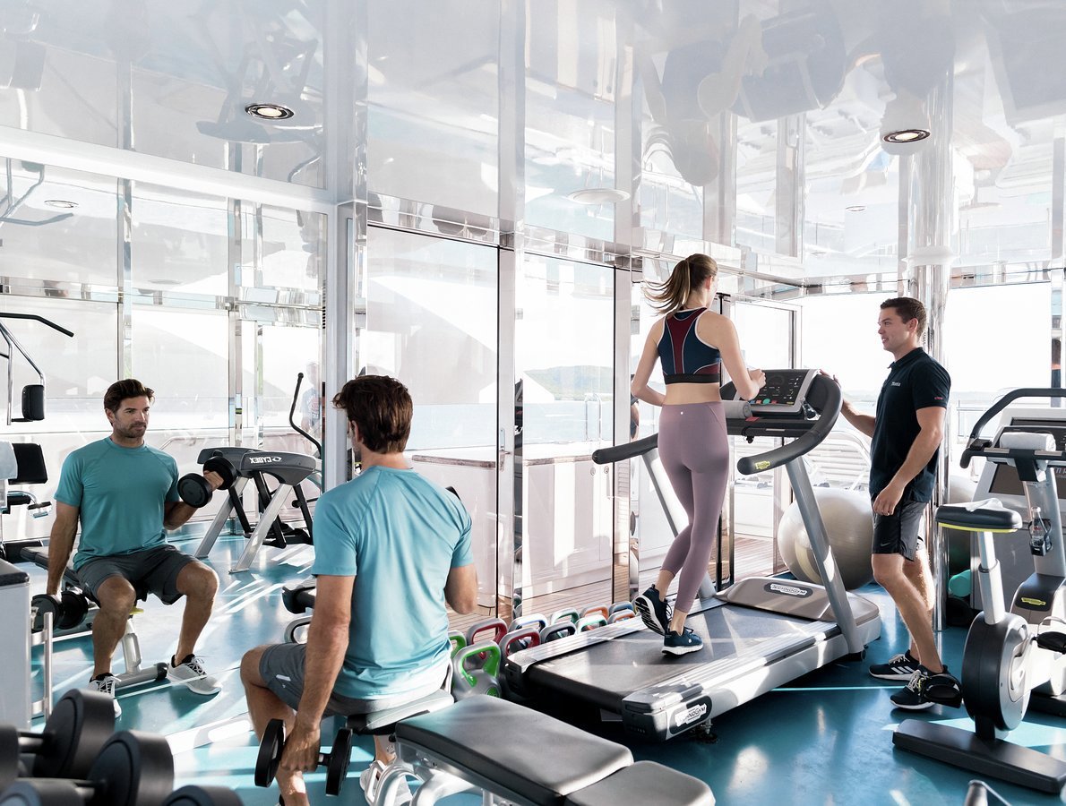 TITANIA has a climate-controlled and fully equipped gym with amazing views on the sun deck