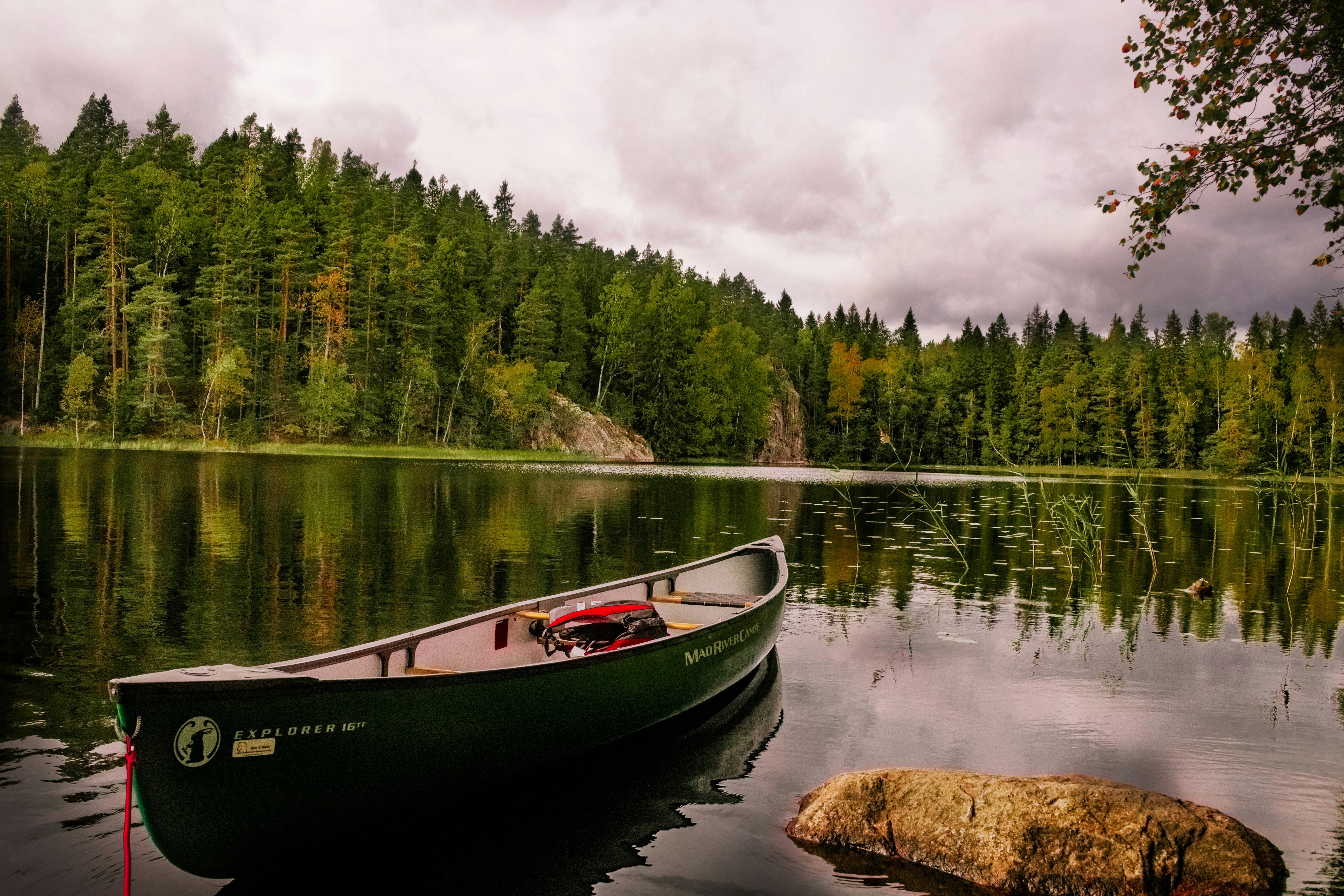 Nuuksio Finland lake boat