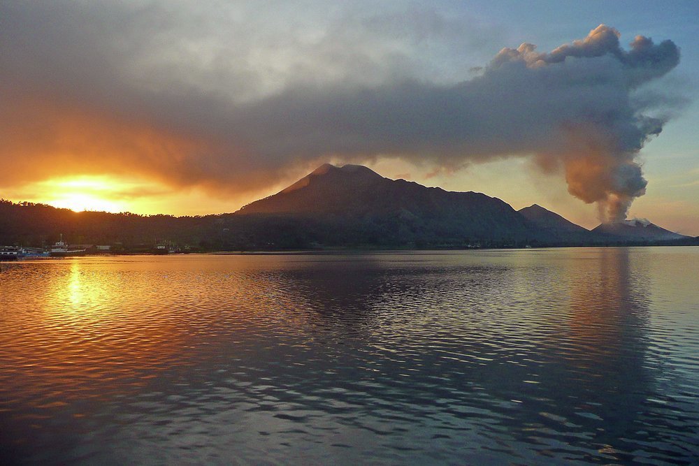 Tavurvur, on the Rabaul caldera, is one of the most active volcanoes in Papua New Guinea