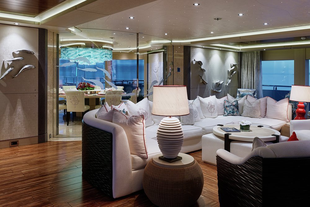 Yachts like TRANQUILITY offer a wider palette of materials, textures, finishes and, of course, more space inside and out