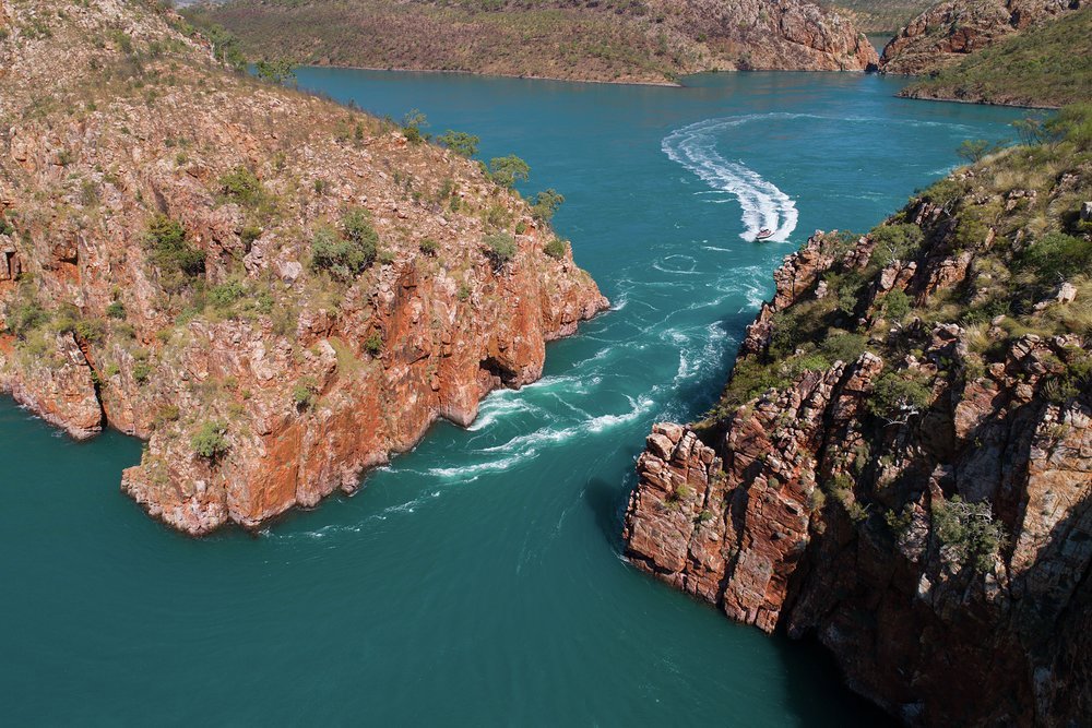 The Kimberleys is untouched by the passing millennia and home to natural phenomena like the Horizontal Falls