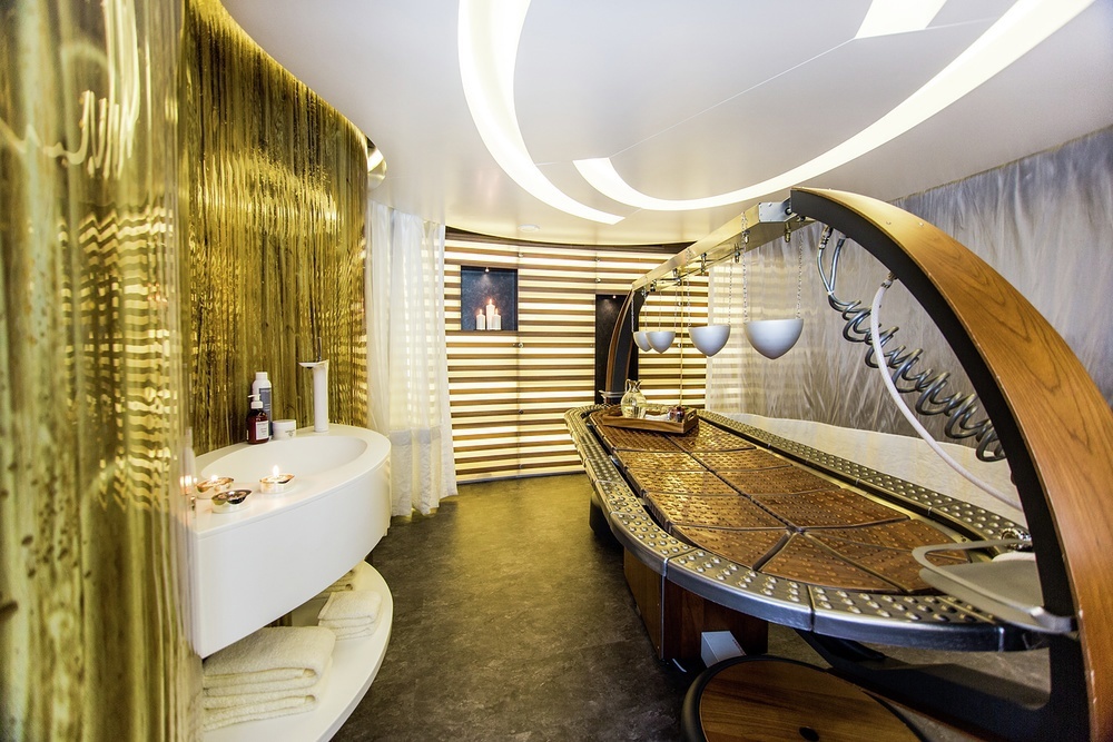 Among a host of guest-pleasing features is a fully-equipped spa with two therapists as well as a personal trainer