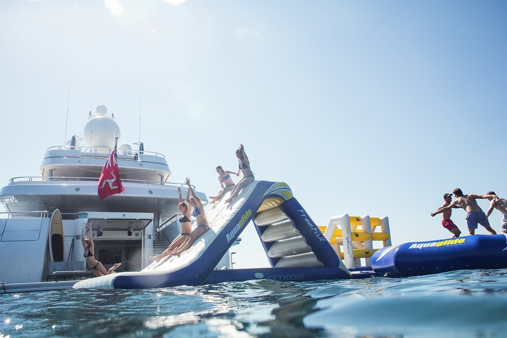 As well as a host of core-crunching watertoys, TITANIA has a full waterpark for fun workouts