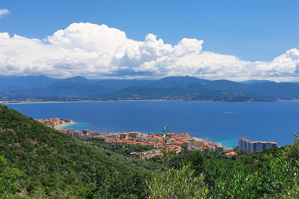 Ajaccio seen from the Tête de Mort on a morning hike