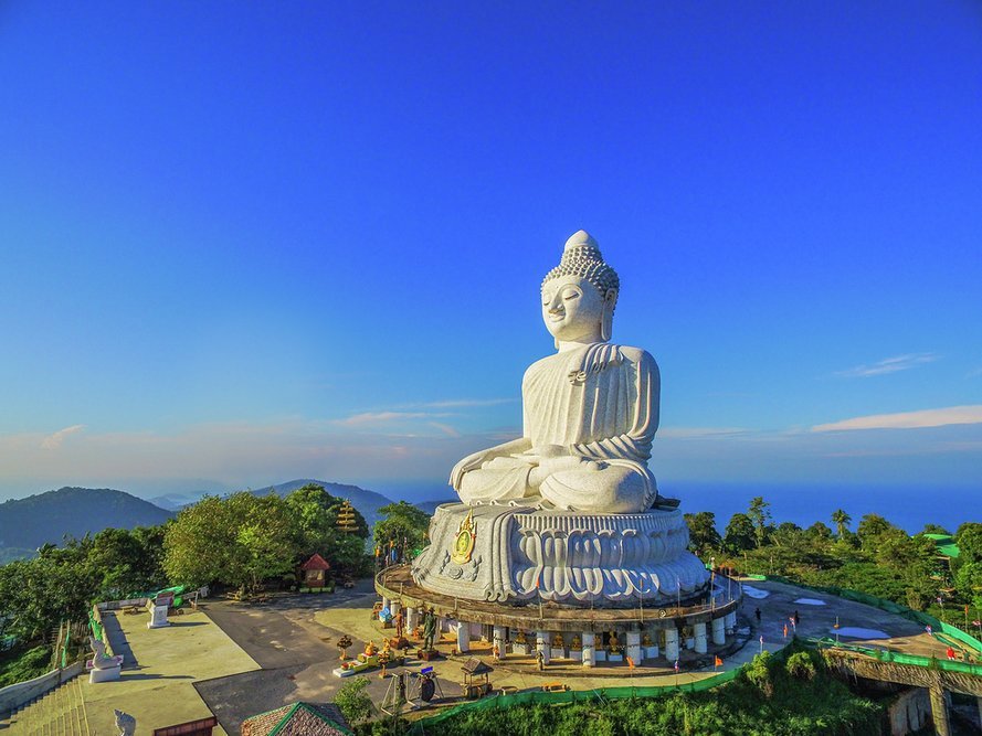 Phuket's Big Buddha commands spectacular views east towards the Cape Panwa peninsula
