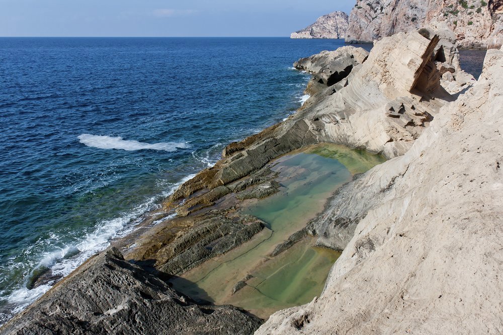 The quarry at Atlantis creates wonderful sea pools, perfect for a dip mid-hike