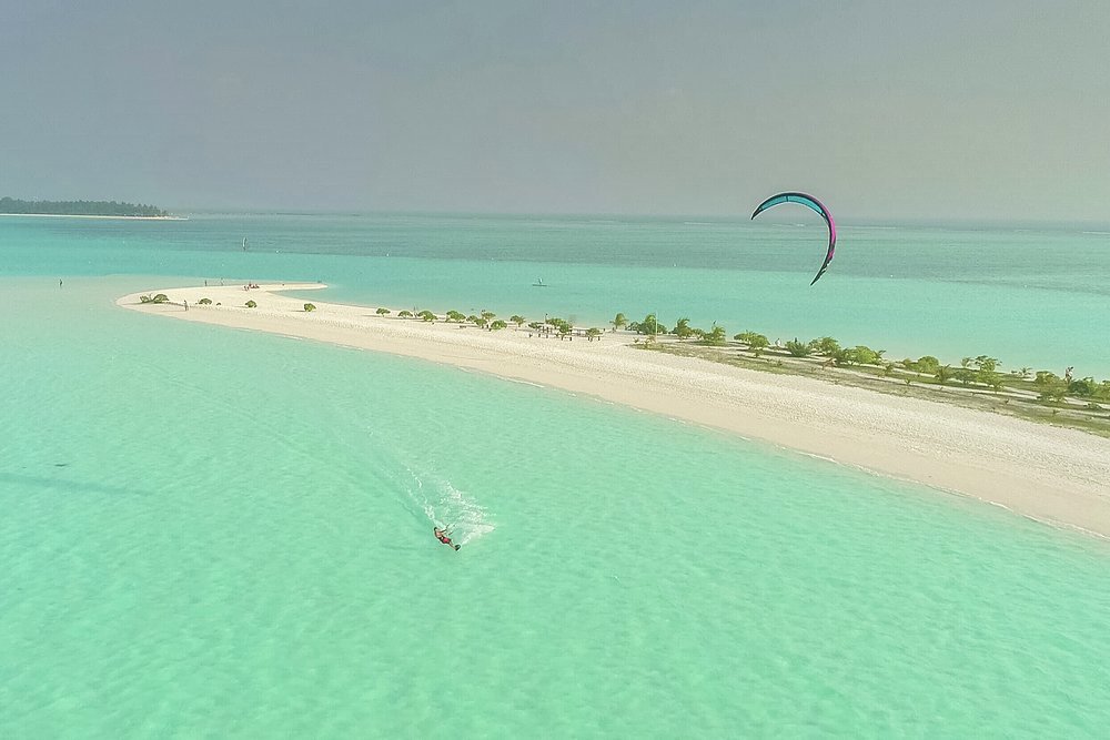 The breeze is generally light but when it does blow, it's kitesurfing heaven