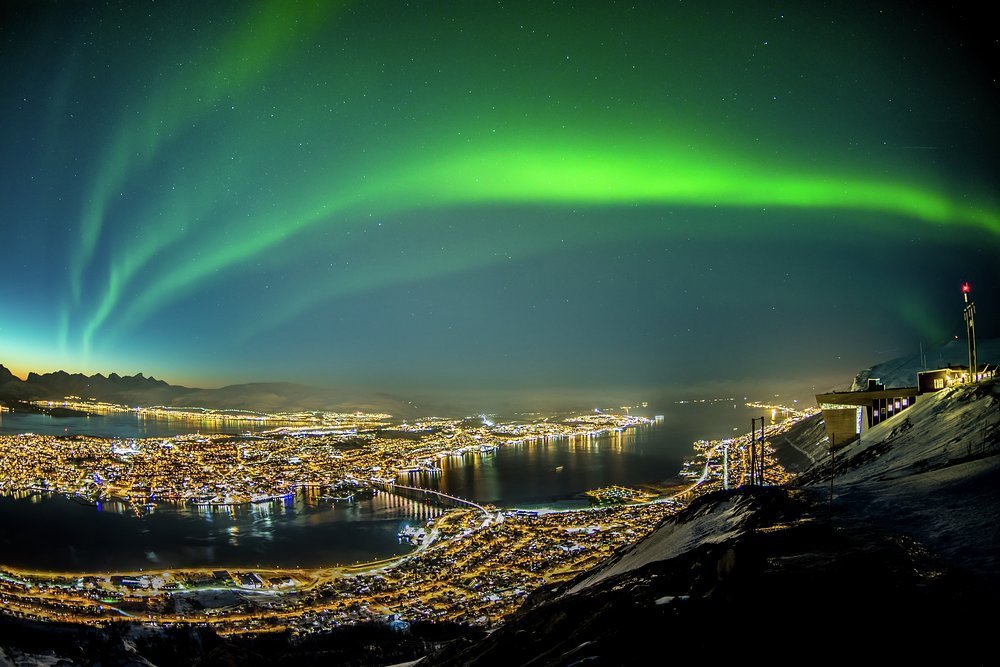 The magical Northern Lights dance across the skies above Tromso